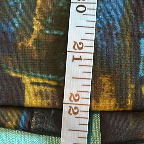 💜3 for $30💜 Abstract Print Skirt in Blue and Yellow - Picture 3 of 4